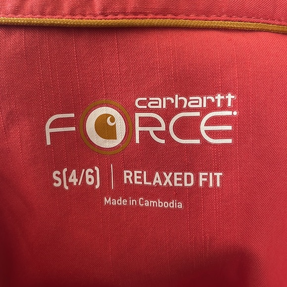 Carhartt Coral Force Ridgefield Button Down Relaxed Fit Sleeveless Shirt - Small - Picture 14 of 16